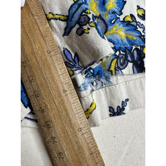 Ann Taylor LOFT Linen Blend Floral Print Shorts size 2 Cream/Blue - Picture 7 of 7